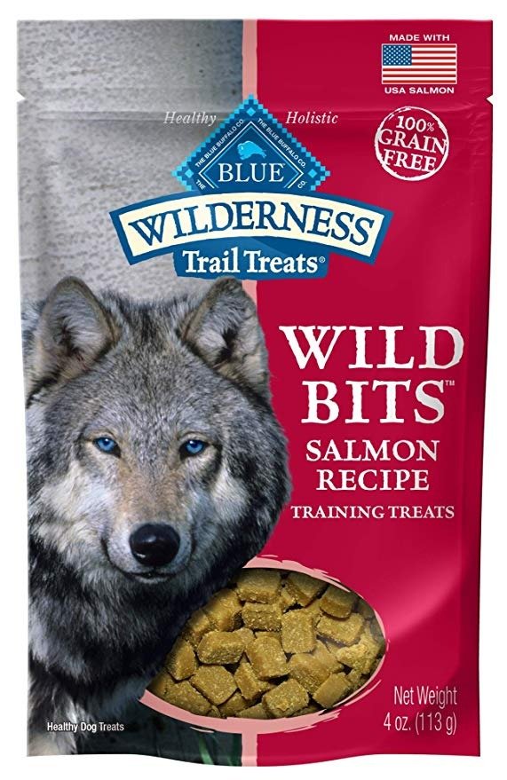Wilderness Trail Treats Wild Bits Grain Free Soft-Moist Training Dog Treats, Salmon Recipe 4-oz bag