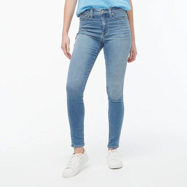 9" high-rise cozy skinny jegging in sea mist blue wash