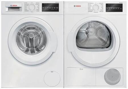 Front Load Compact WAT28400UC 24" Washer with WTG86400UC 24" Electric Dryer Laundry Pair in White