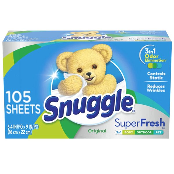 Snuggle Plus 衣物柔顺烘干纸 带防静电 105张