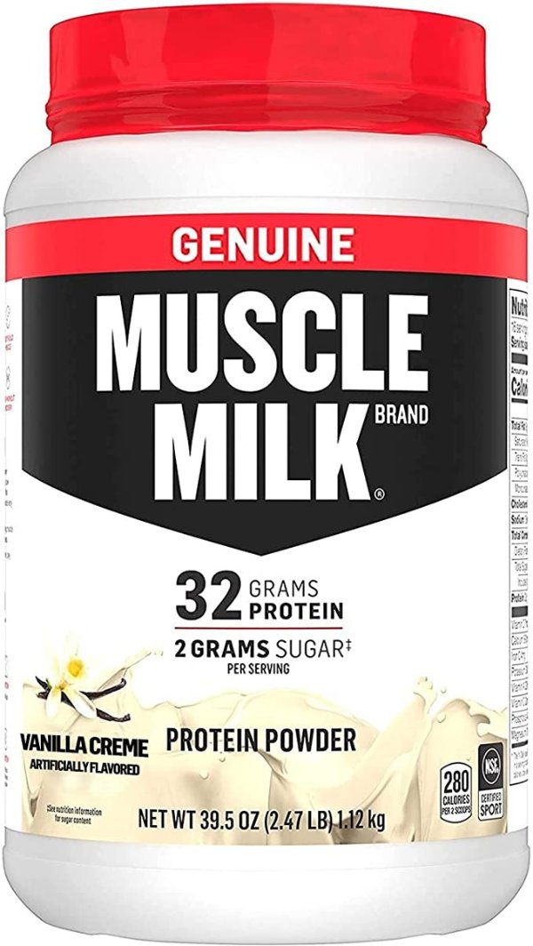 Milk Genuine Protein Powder, Vanilla Creme, 32g Protein, 2.47 Pound, 16 Servings