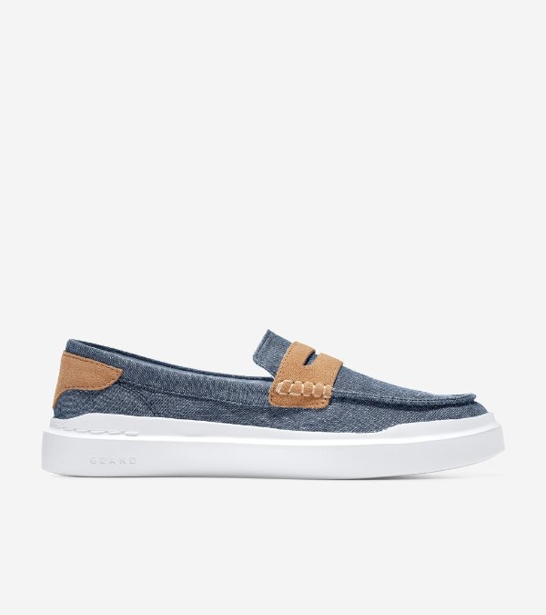 Women's Women's GrandPro Rally Canvas Penny Loafer in Chambray-Farro Suede | Cole Haan