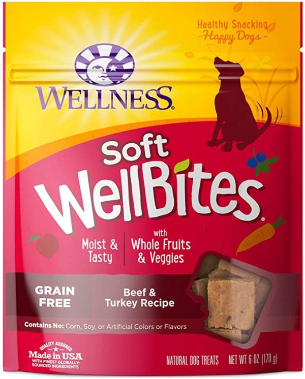 WellBites Grain-Free Soft & Chewy Dog Treats, 6 Ounce Bag