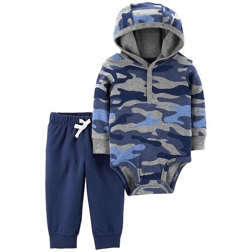 Baby Boy Carter's Camouflage Hooded Bodysuit & Pants Set