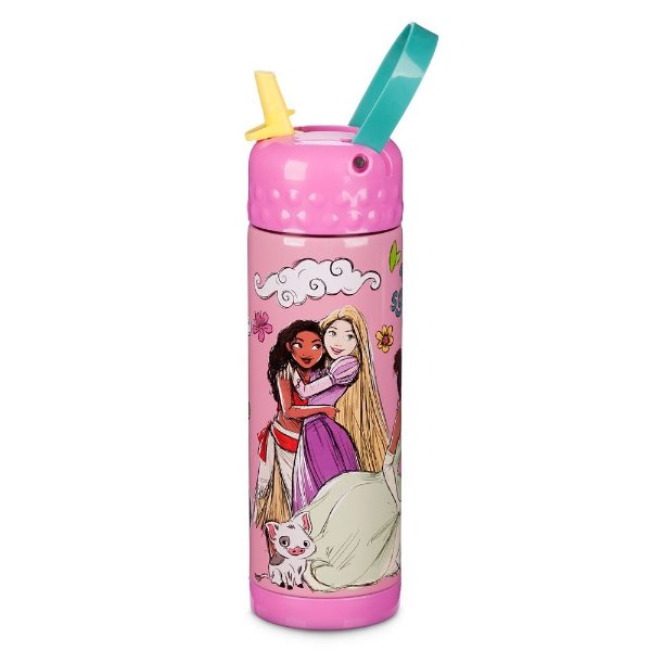 Princess Stainless Steel Water Bottle with Built-In Straw | shop