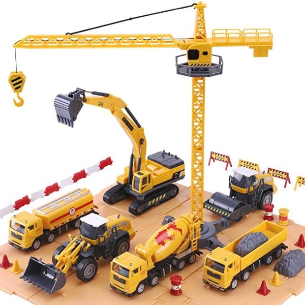 iPlay, iLearn Construction Site Vehicles Toy Set