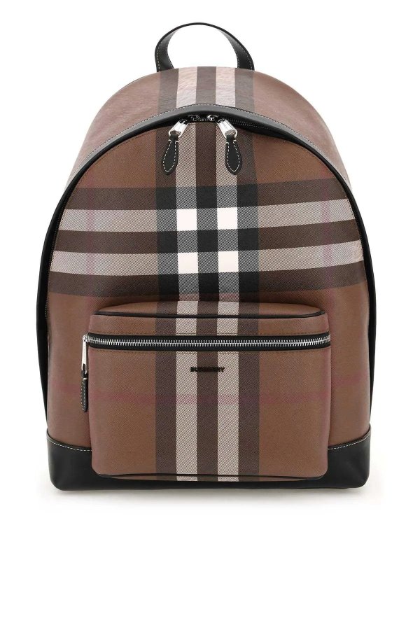 check coated fabric backpack