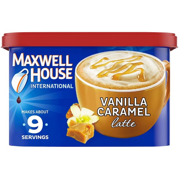 Maxwell House 香草焦糖拿铁罐装速溶咖啡8.7oz