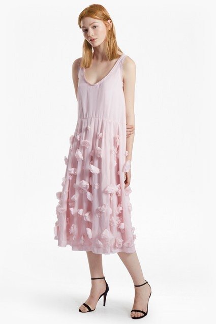 Agnes Floral Applique Strappy Dress