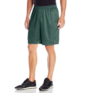 Champion Men's Long Mesh Short with Pockets, Dark Green, Medium