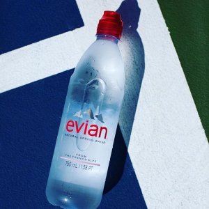 evian Natural Spring Water Individual 750 ml (25.4 oz.) Bottle with Sport Cap
