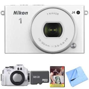 尼康Nikon 1 J4 微单相机 带 NIKKOR 10-30mm f/3.5-5.6 PD镜头套装 + WP-N3 相机潜水盒