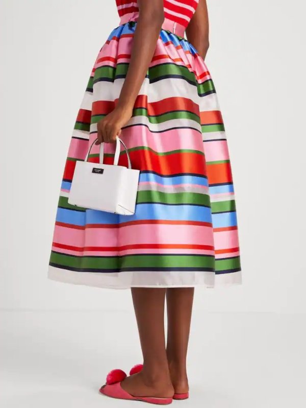 Sunday Stripe Organza Midi Skirt