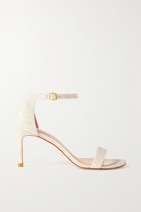 Nunaked glittered leather sandals