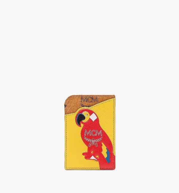 Zoo N/S Parrot Card Case in Visetos Leather Mix