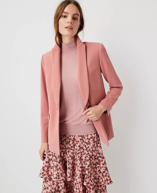 The One-Button Blazer in Doubleweave | Ann Taylor