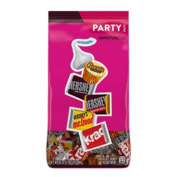Hershey's Chocolate Halloween Candy Assortment (Kisses, Reese's, and Hershey's Miniatures), Bulk Bag, 35 Ounce