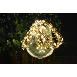 LED String Copper Wire Lights, Starry String Lights, 100 LEDs, 33 ft / 10 meters, Warm White, Decorative Rope Lights For Seasonal Christmas Holiday
