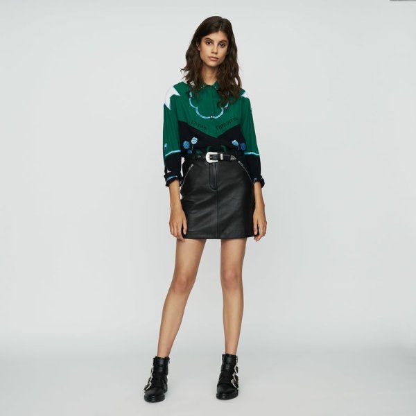 JERTO Short leather skirt