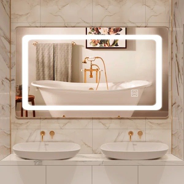 Led Bathroom Mirror Vanity Mirror Dimmable Ip44 Waterproof With 3 Color Temperature For Makeup