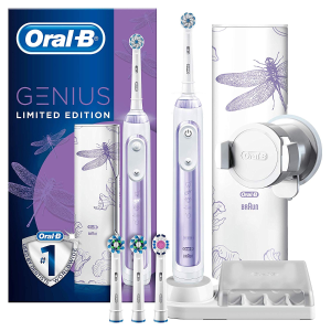 Oral-B Genius 9000 Electric Toothbrush, 4 Toothbrush Heads, Dragonfly Design USB Travel Case