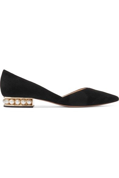 Casati embellished suede point-toe flats