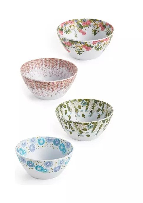 Floral Salad Bowl - Set of 4