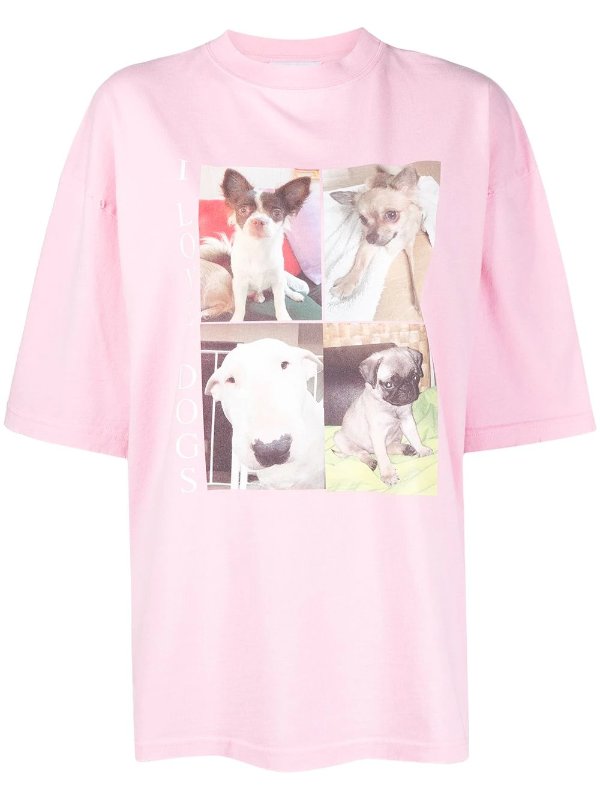 I Love Dogs 印花T恤