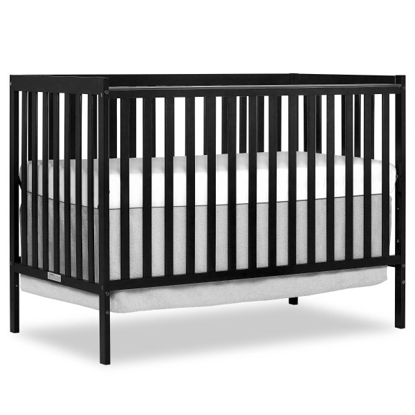 Synergy 5-in-1 Convertible Crib in Black, Greenguard Gold Certified