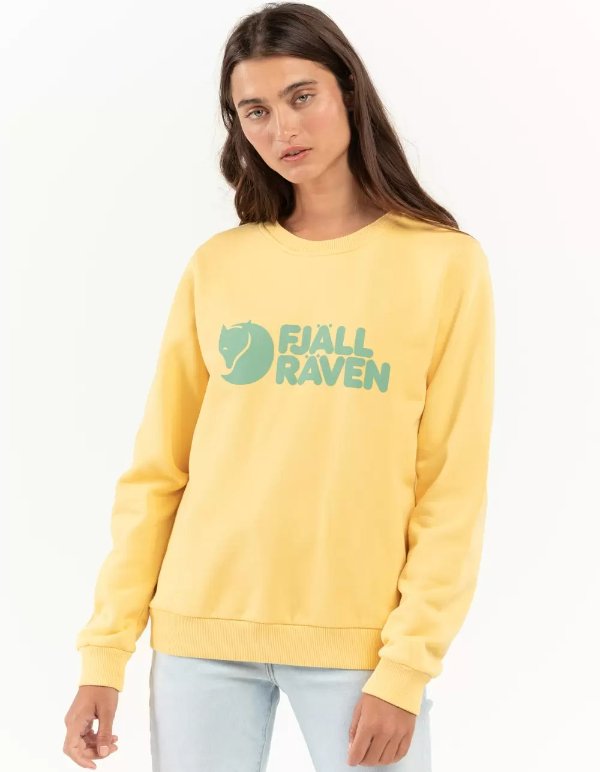 FJALLRAVEN Logo Womens Crewneck Sweatshirt - YELLOW | Tillys