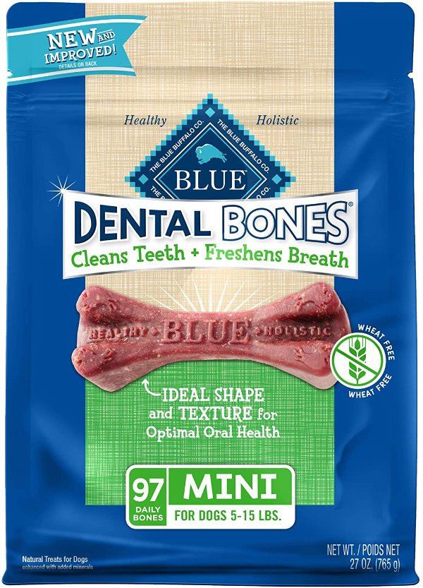 Blue Buffalo Dental Bones 天然配方狗狗迷你洁牙棒 97支