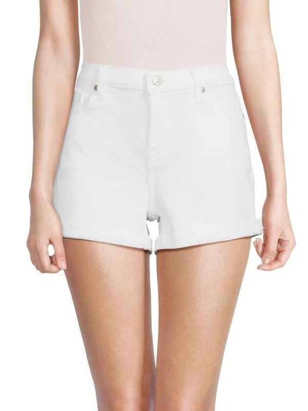 Mid Rise Rolled Cuff Shorts
