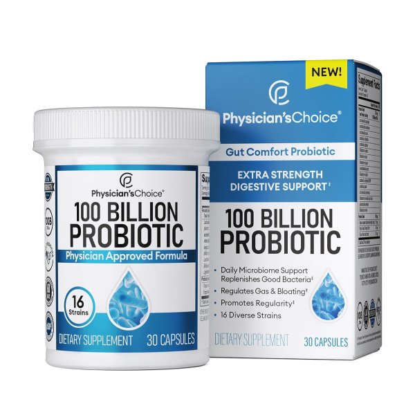 Physician's CHOICE 100 Billion Advanced Probiotic - 16 Strains + Organic Prebiotics