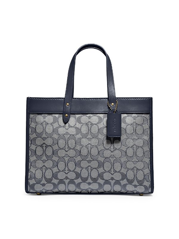 Field Leather-Trimmed Signature Coated Canvas Tote