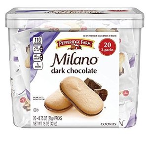 Pepperidge Farm Milano Cookies, Dark Chocolate 15 oz Multi-pack Tub 2-packs 20-count