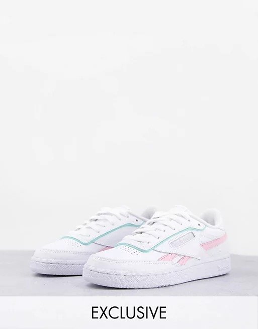 Club C Revenge trainers in white and pastels - exclusive to ASOS