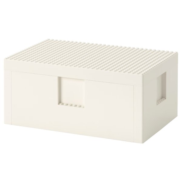 BYGGLEK LEGO® box with lid, white, 10x67/8x41/2" - IKEA