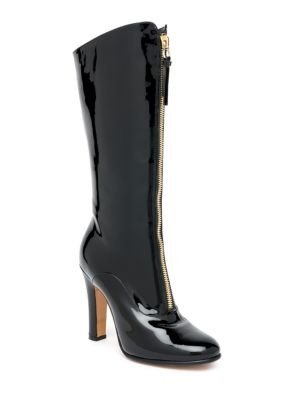 Vernice Leather Zip-Front Boots