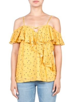 Sleeveless Off the Shoulder Ruffle Top