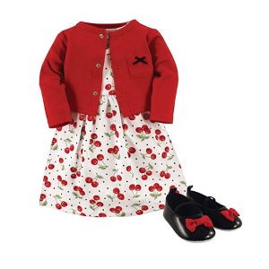Hudson Baby Girl Dress, Cardigan and Shoes