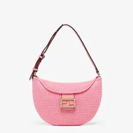 Pink cotton bag - SMALL CROISSANT | Fendi | Fendi Online Store