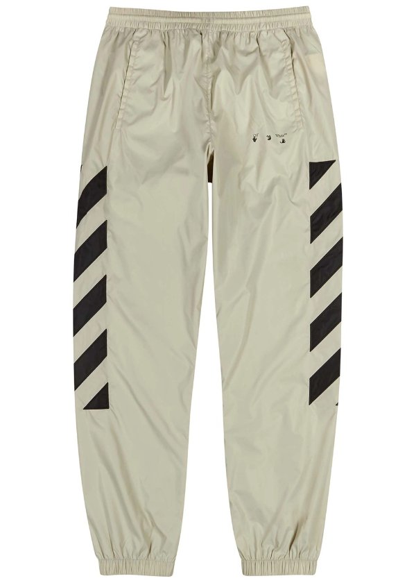 Stone appliqued shell track pants