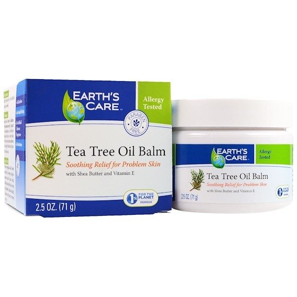 Earth's Care, Tea Tree Oil Balm, with Shea Butter and Vitamin E, 2.5 oz (71 g)