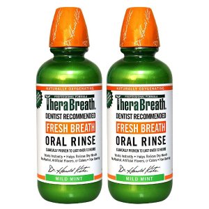 TheraBreath Dentist Recommended Fresh Breath Oral Rinse 16 Ounce (Pack of 2)