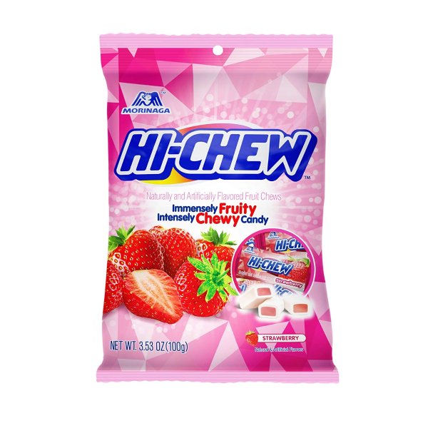 Sensationally Chewy Japanese Candy 3.53 Ounce Bag, Strawberry, 6 Count