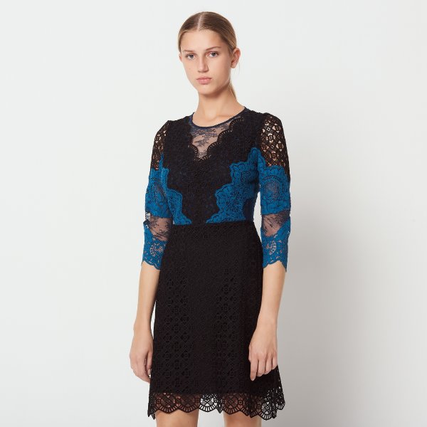 Short contrasting lace dress