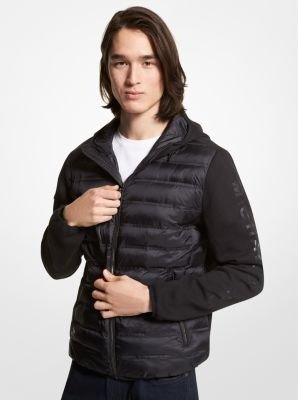 Camouflage Quilted Nylon Hooded Jacket