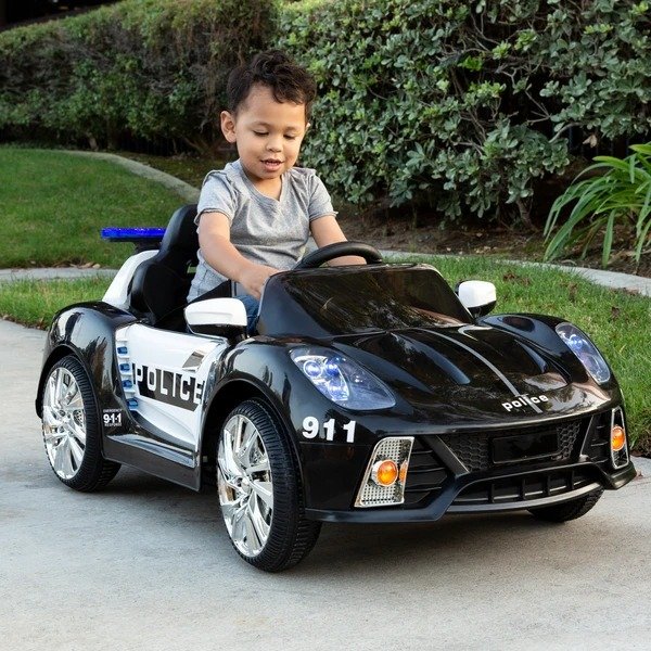 12V 儿童电动车，警车造型，家长可遥控