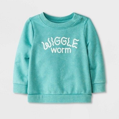 Baby 'Wiggle Worm' French Terry Sweatshirt - Cat & Jack™ Mint Green