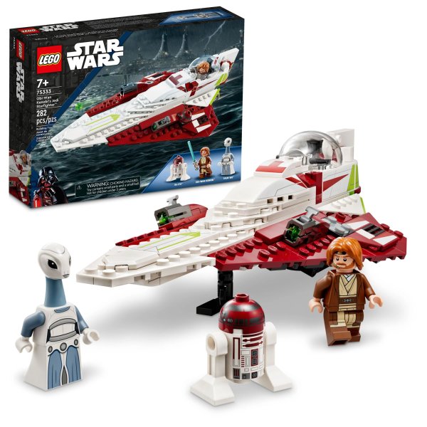 Star Wars Obi-Wan Kenobi’s Jedi Starfighter 75333, Buildable Toy with Taun We Minifigure, Droid Figure and Lightsaber, Attack of the Clones Set
